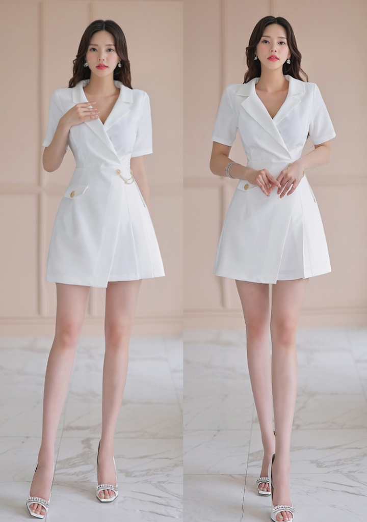 Pinched waist dress business suit for women