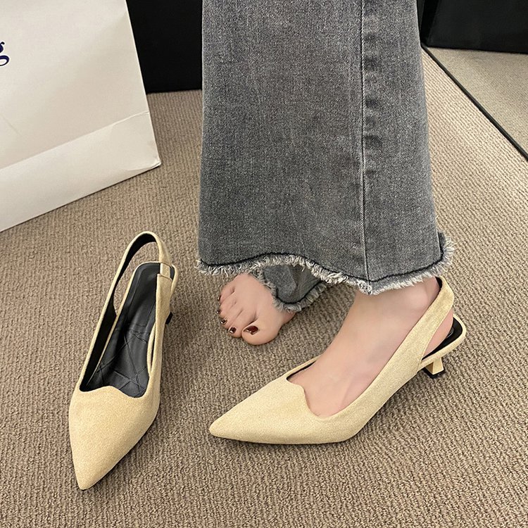 Fashion middle-heel sandals elastic shoes for women