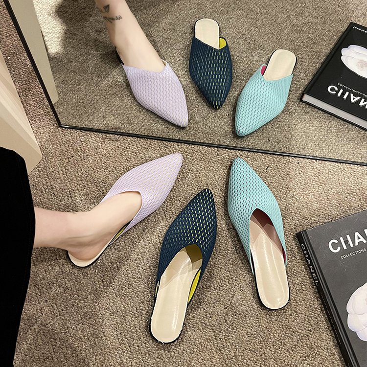Pointed summer flat slippers for women
