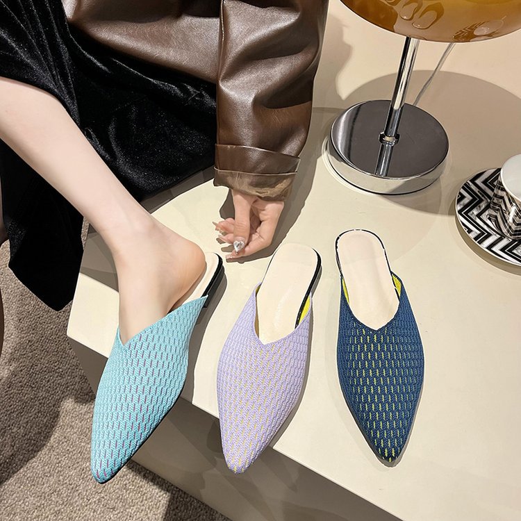 Pointed summer flat slippers for women
