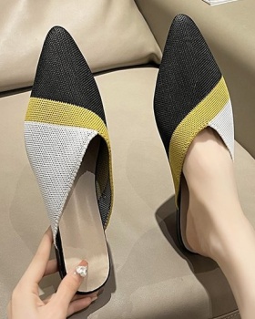 Flat Korean style pointed summer slippers for women