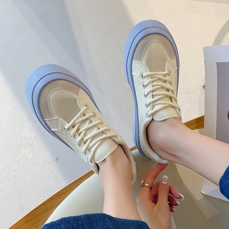 Casual spring and autumn canvas shoes low sports board shoes