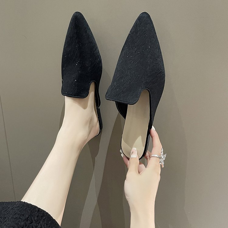 Summer Korean style flat pointed slippers for women