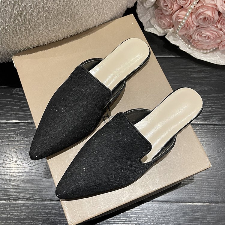 Summer Korean style flat pointed slippers for women