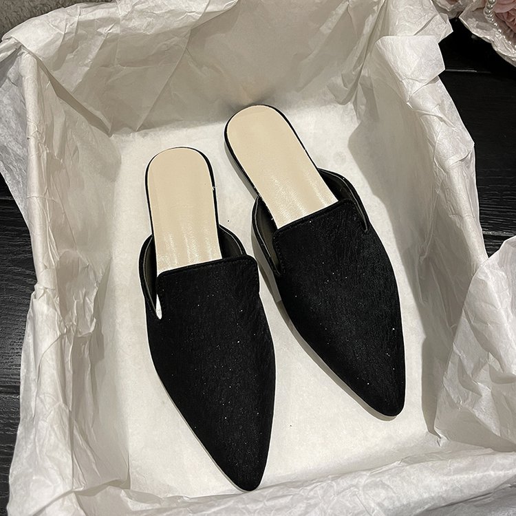 Summer Korean style flat pointed slippers for women