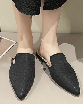 Summer Korean style flat pointed slippers for women