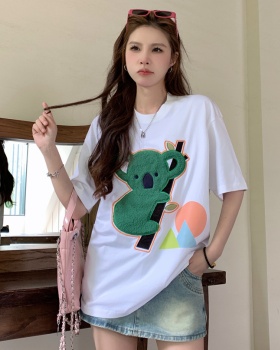 Large yard T-shirt embroidery tops for women