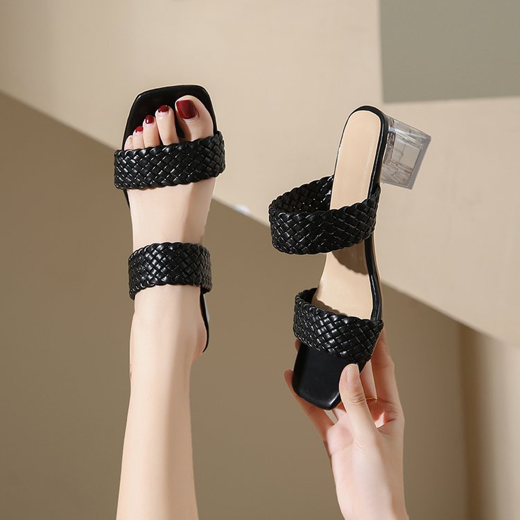 Fashion shoes middle-heel slippers for women