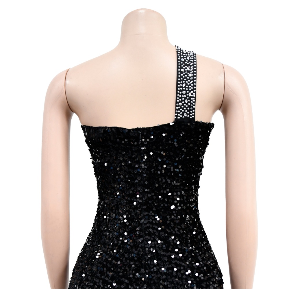 Pure sequins dress rhinestone fashion long dress for women