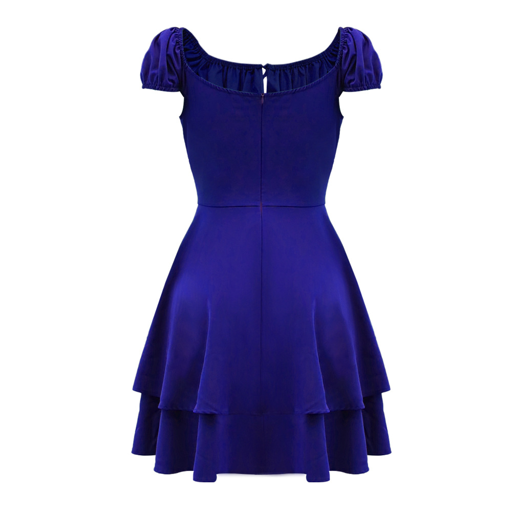 Lady European style dress summer square collar T-back for women