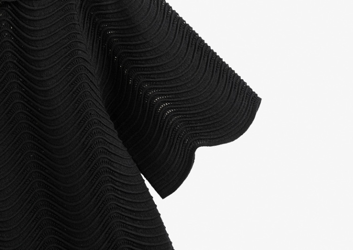 Black knitted fashion skirt 2pcs set for women