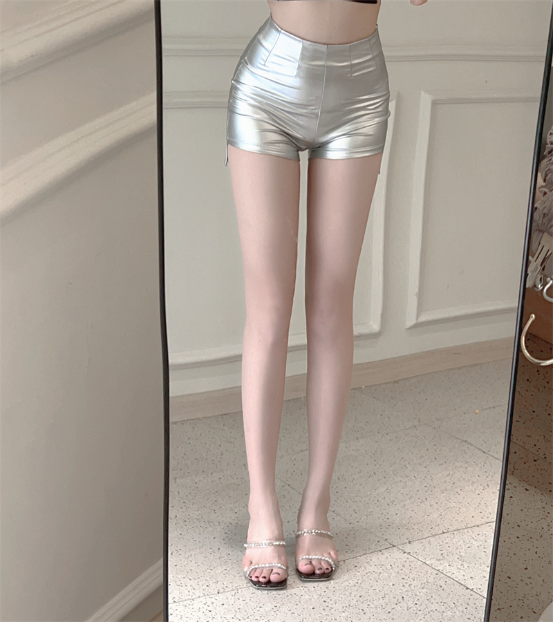 Sports silver long and short in front spicegirl slim shorts