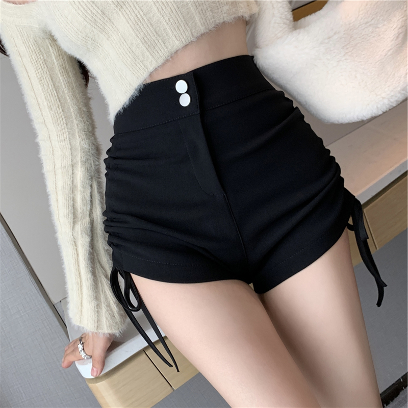 Side drawstring sexy all-match shorts for women