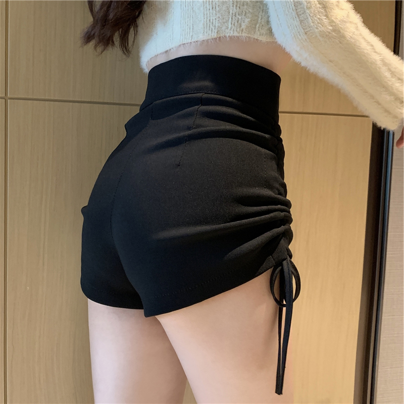 Side drawstring sexy all-match shorts for women