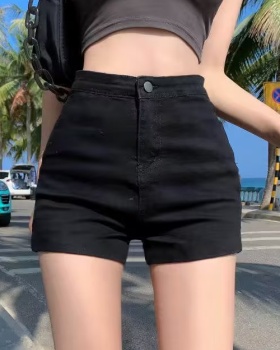 Summer black shorts tight slim short jeans for women