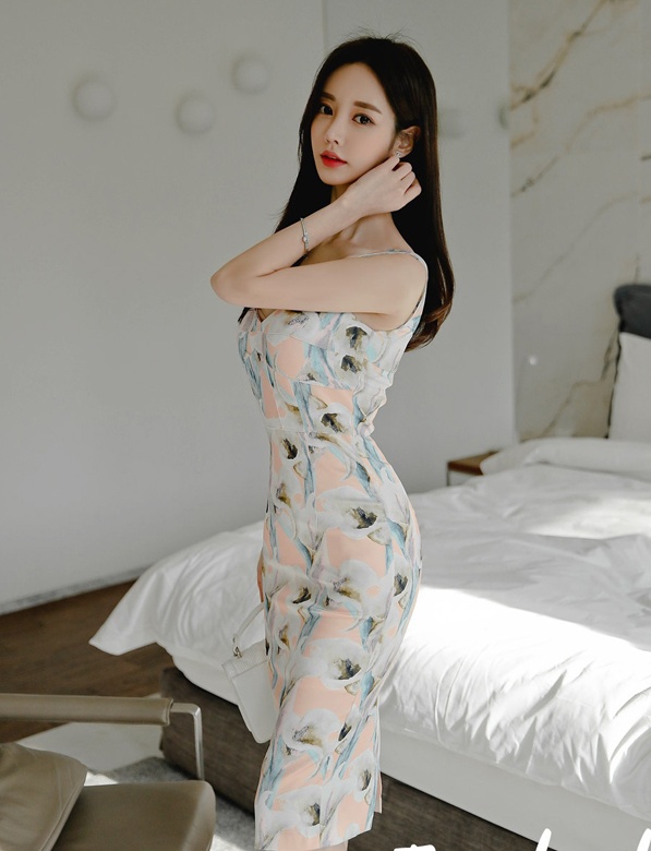 Floral slim sleeveless dress fashion printing dress