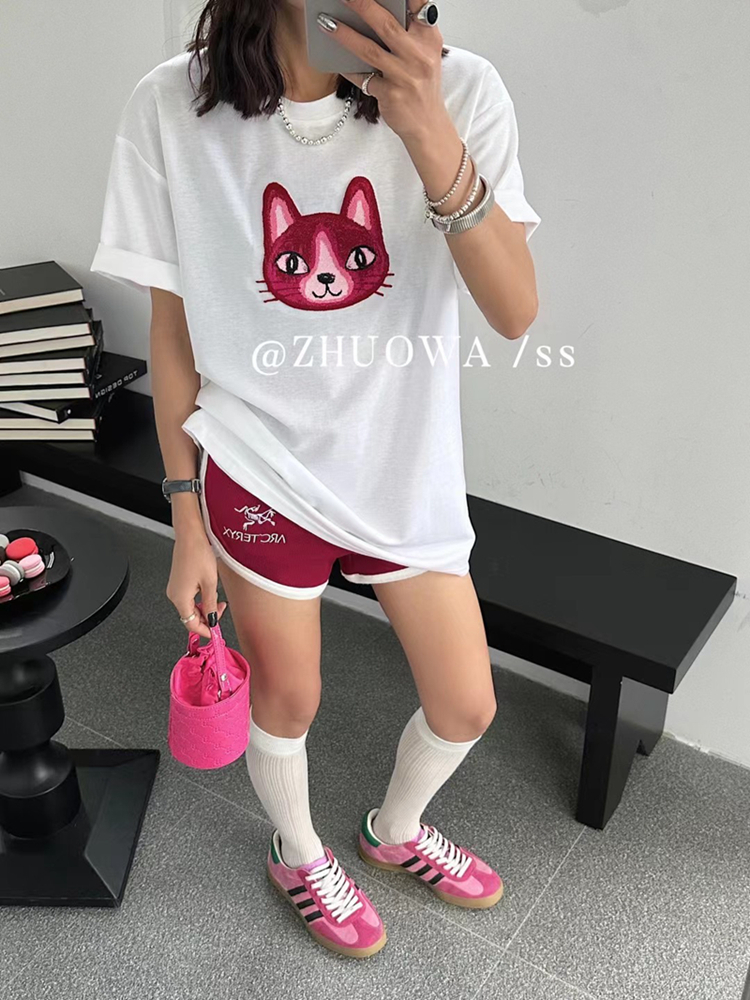 Loose pure cotton kitty Casual all-match T-shirt