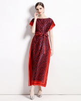European style loose with belt all-match fashion dress