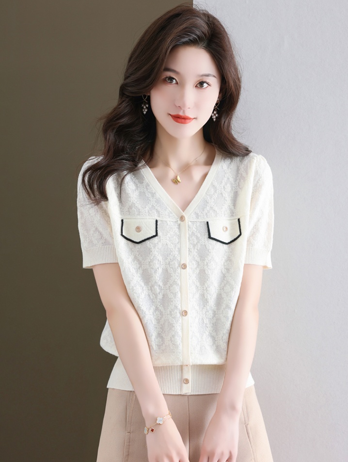 Ice silk short tops short sleeve T-shirt for women