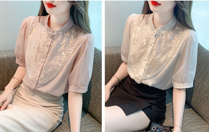 Korean style short sleeve tops summer all-match shirt for women