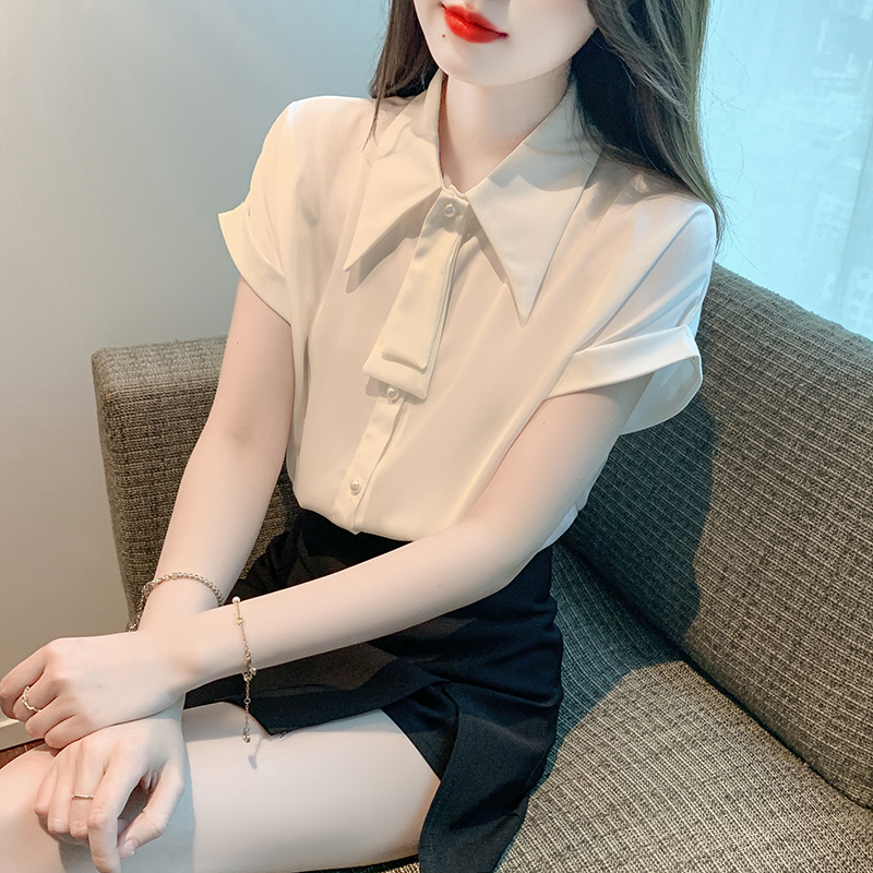 All-match satin shirt Korean style tops for women