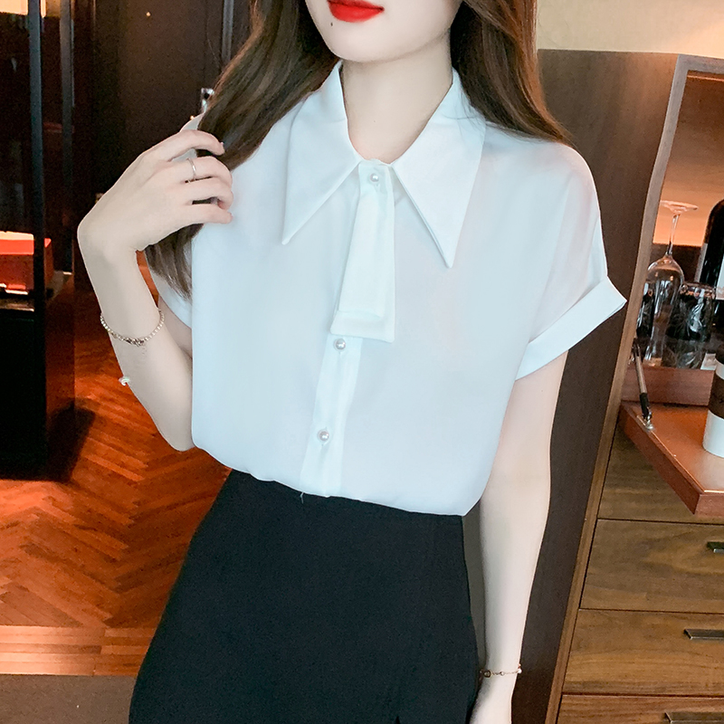 All-match satin shirt Korean style tops for women