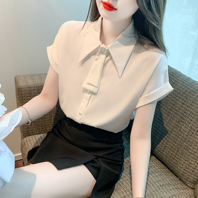 All-match satin shirt Korean style tops for women