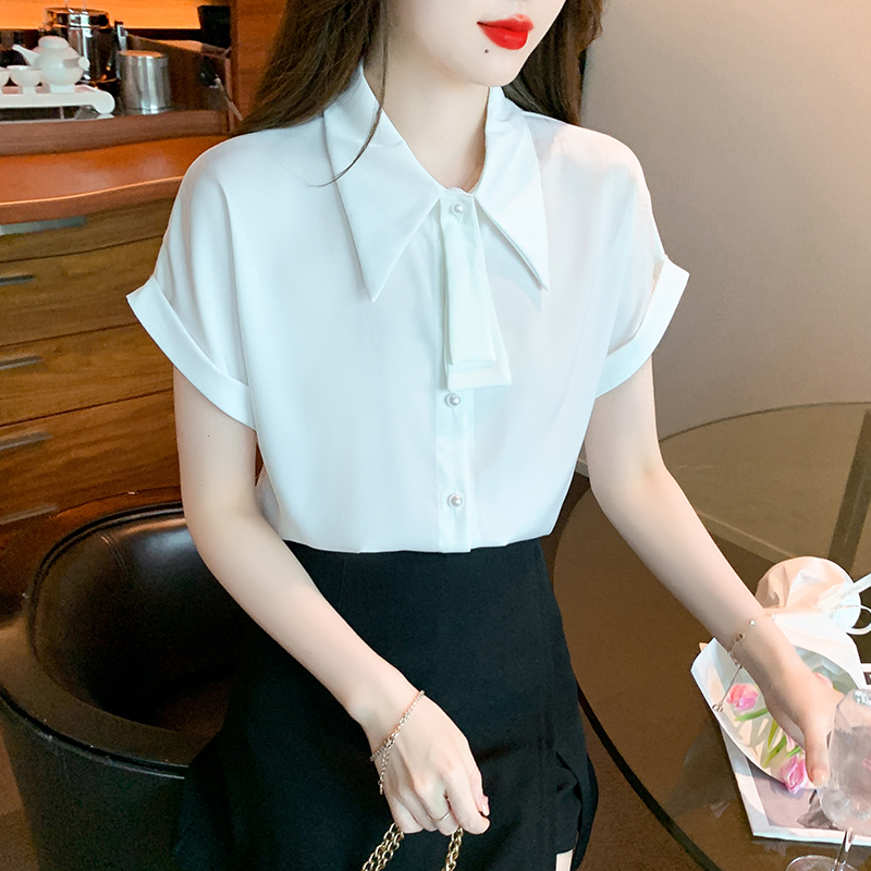 All-match satin shirt Korean style tops for women