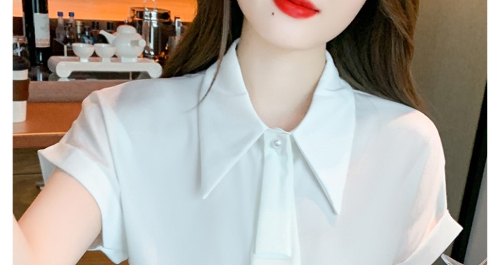 All-match satin shirt Korean style tops for women