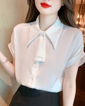All-match satin shirt Korean style tops for women
