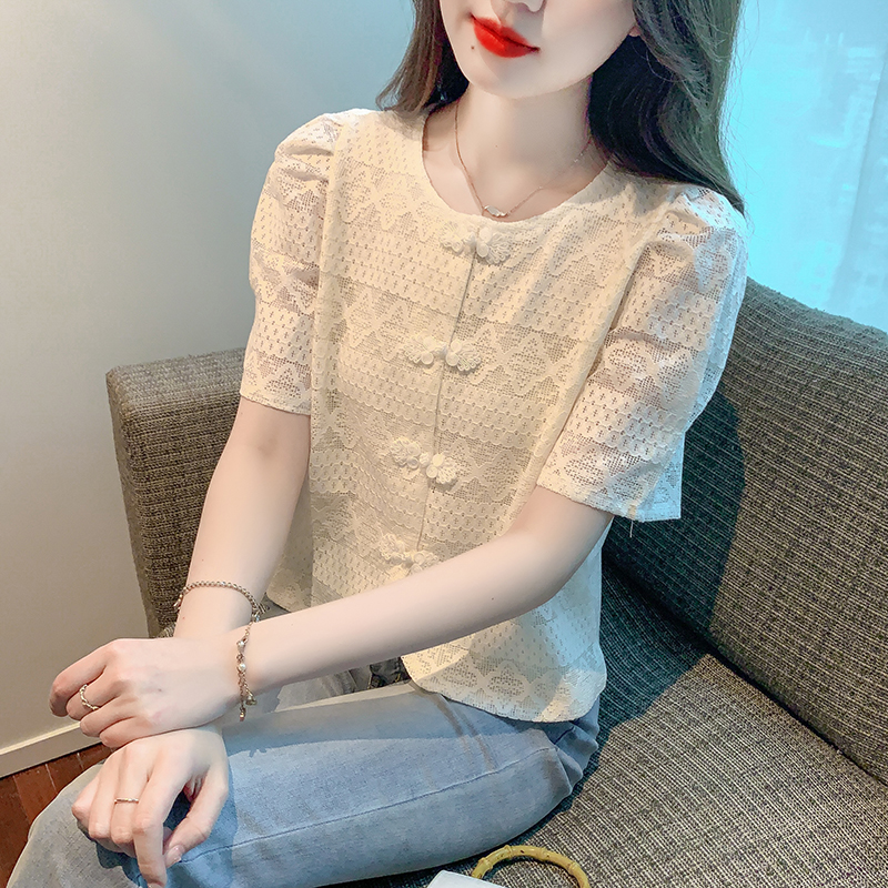 All-match Chinese style shirt summer lace tops