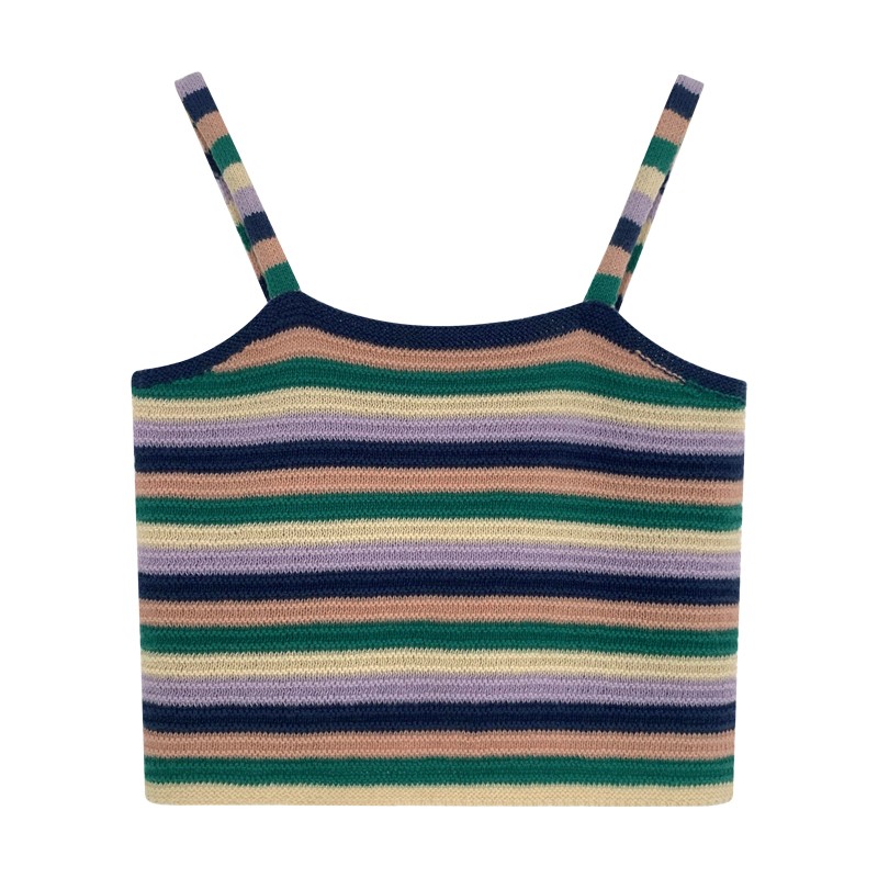 Spring and summer sling tops short knitted vest for women