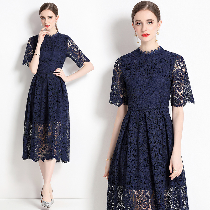 Lace big skirt embroidery dress