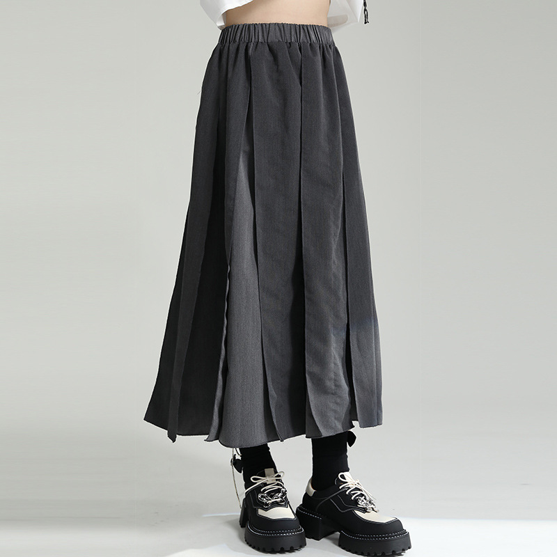 Crimp irregular skirt splice high waist short skirt