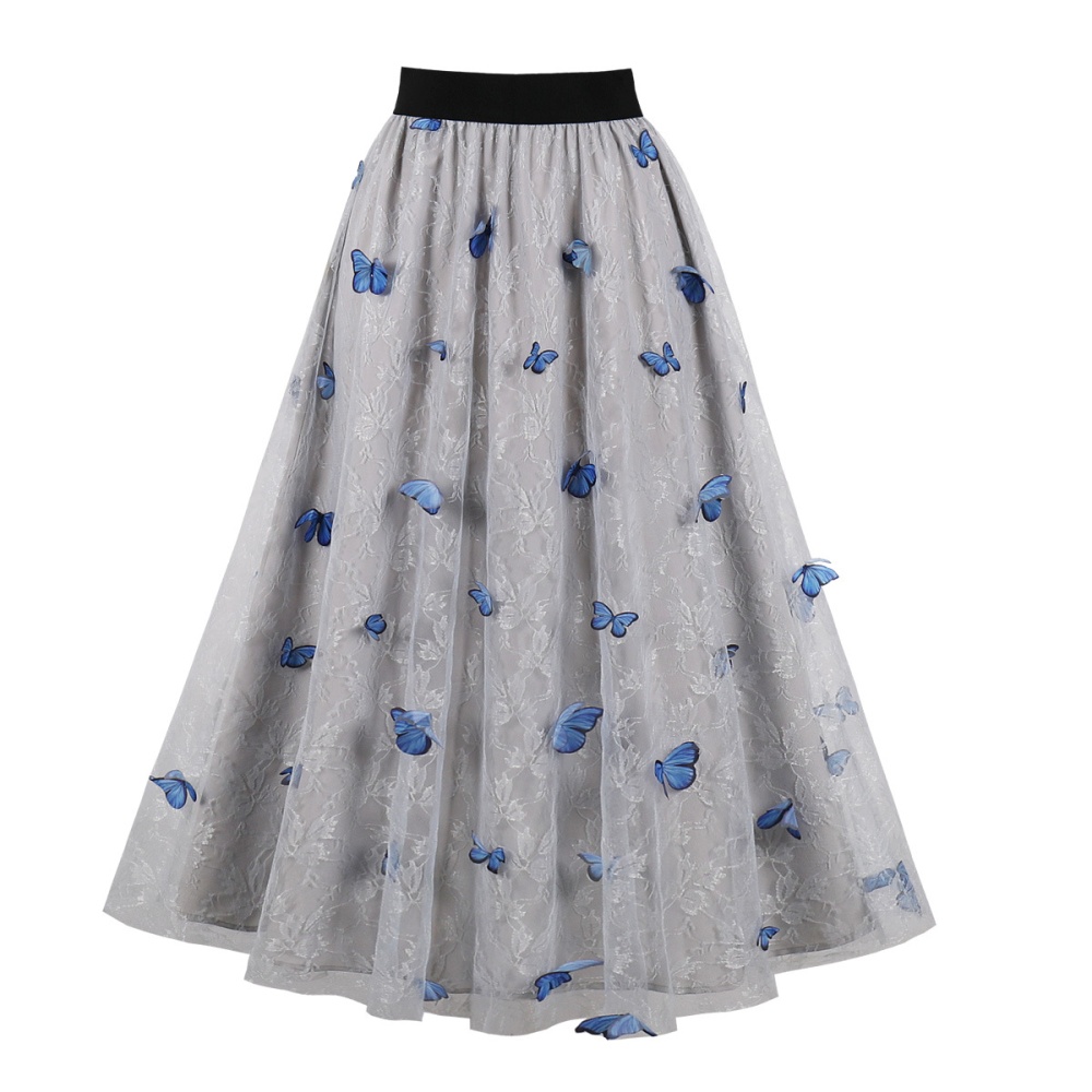 Pinched waist double European style big skirt colors skirt
