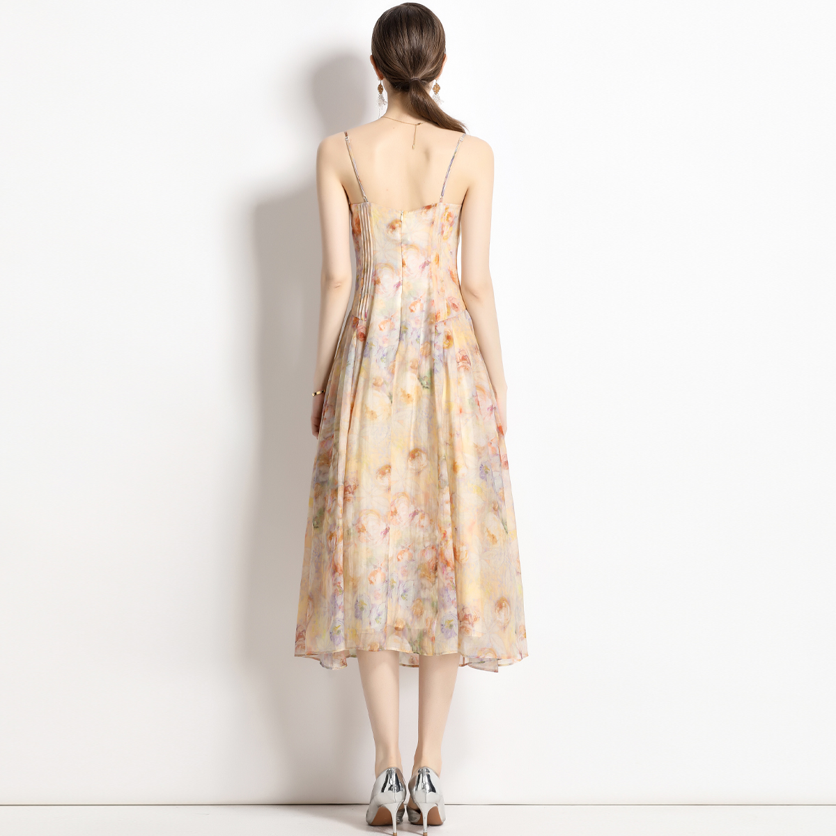 Fashion and elegant sling retro floral dress for women