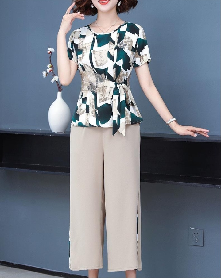 Large yard tops wide leg pants 2pcs set for women