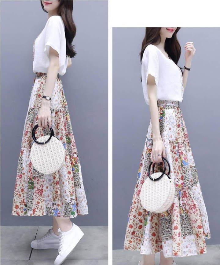 Summer skirt large yard dress 2pcs set for women