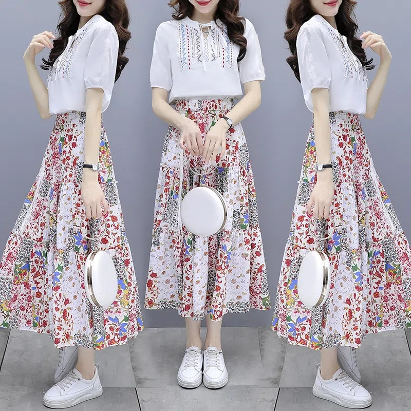 Fashion skirt Korean style dress 2pcs set for women