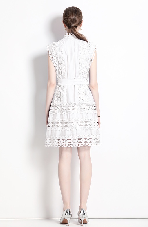 Lace temperament France style hollow slim dress for women