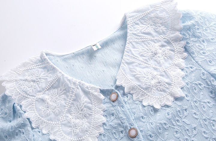 Lace doll collar shirt summer tops for women