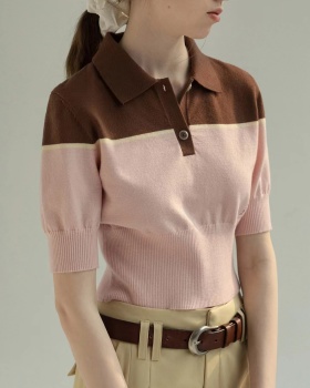 Knitted short sleeve tops summer tender T-shirt for women