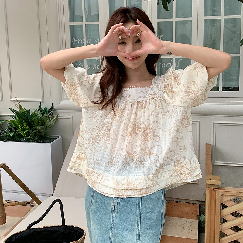 Korean style loose shirt summer tops for women
