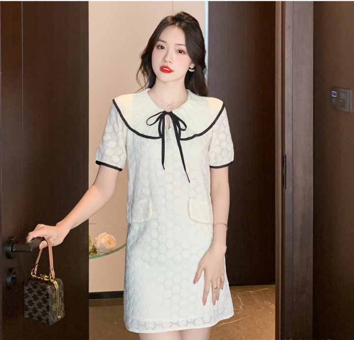 Elegant Korean style dress doll collar T-back