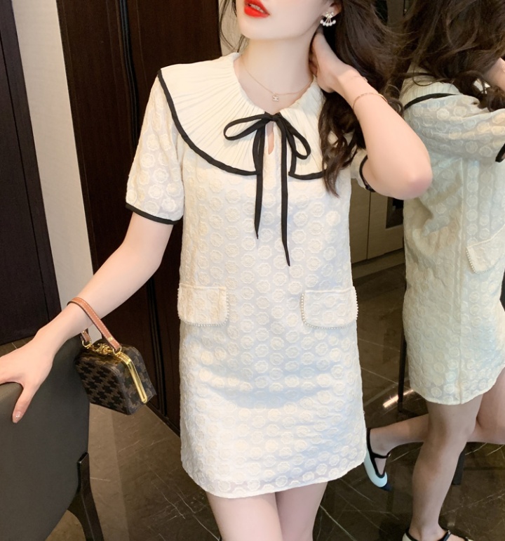 Elegant Korean style dress doll collar T-back