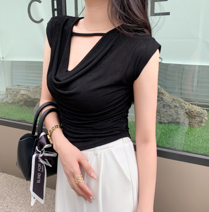Ice silk sleeveless tops slim summer waistcoat for women