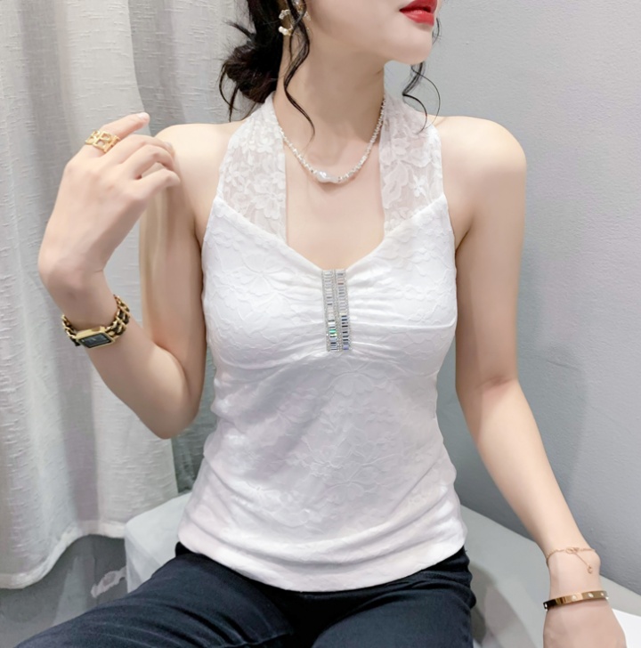 Slim fashion diamond chain small shirt for women