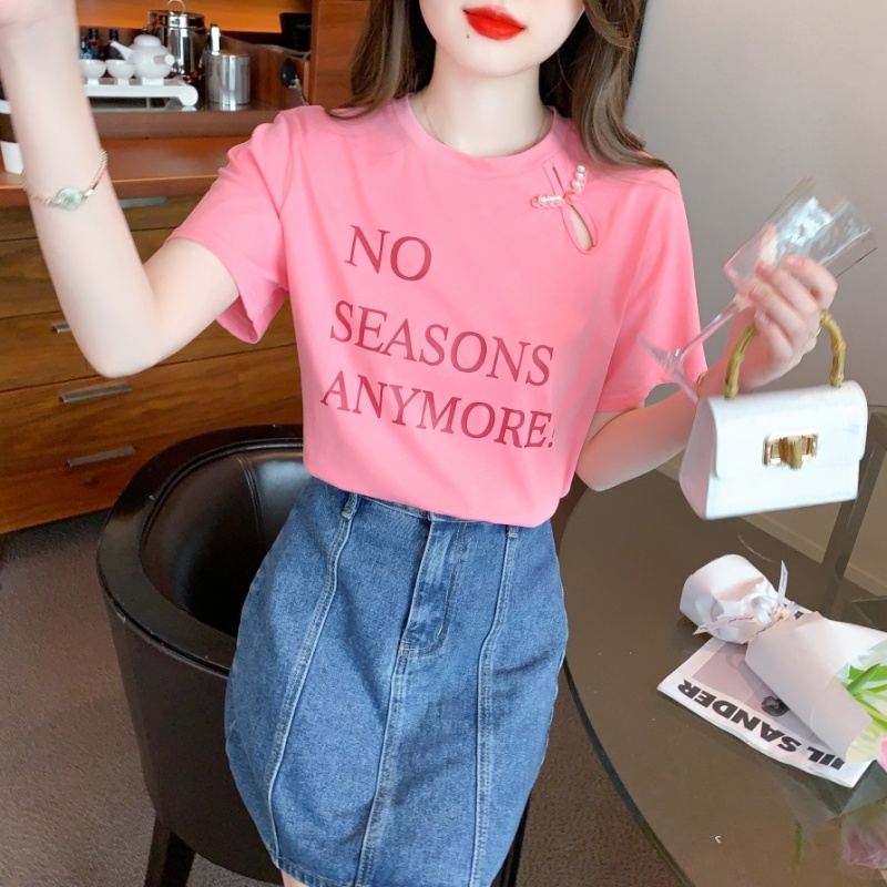 Pullover summer tops sweet short sleeve T-shirt for women