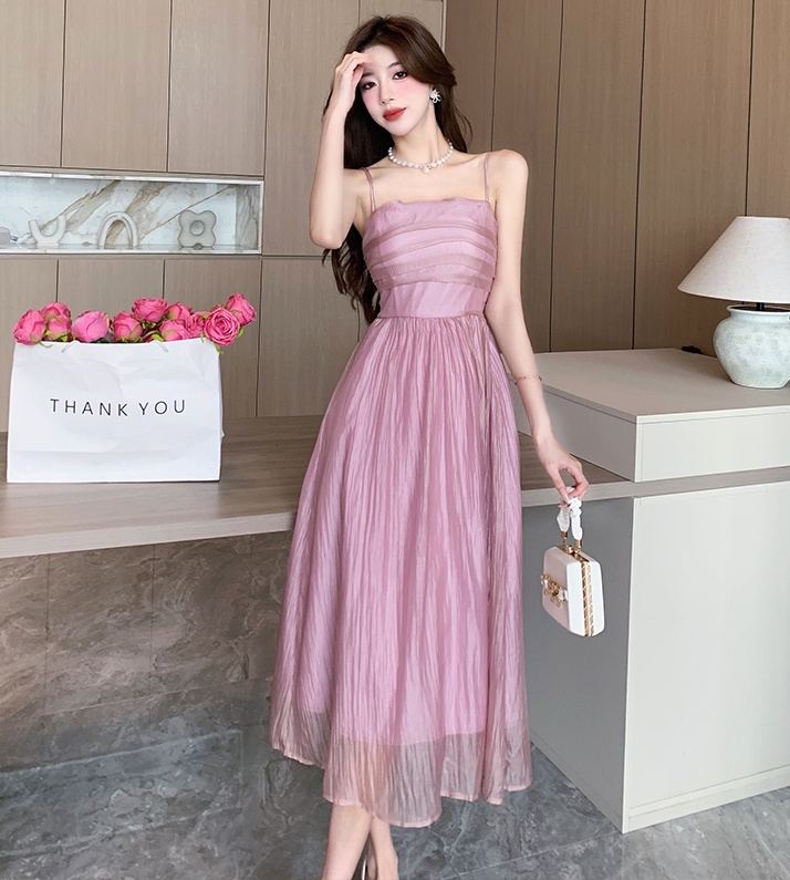 Pinched waist Chinese style dress elegant long dress