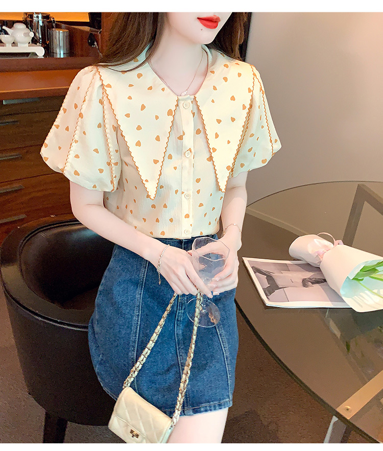 France style tops polka dot shirt for women